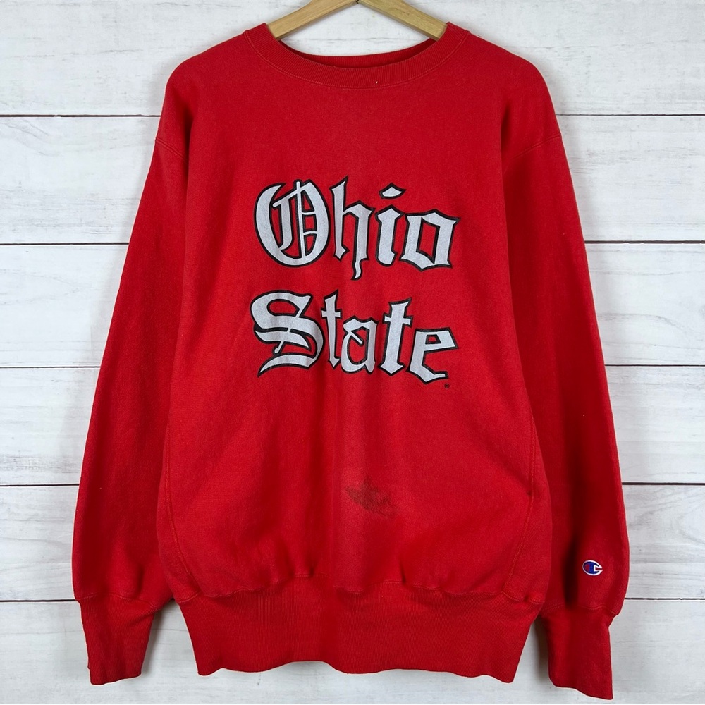 Vintage 90s Champion Ohio State University Old English Reverse Weave Crewneck XL